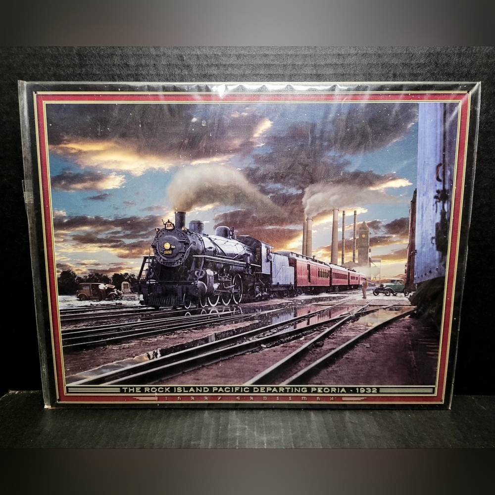 The Rock Island Pacific Departing Peoria 1932 Tin Sign
